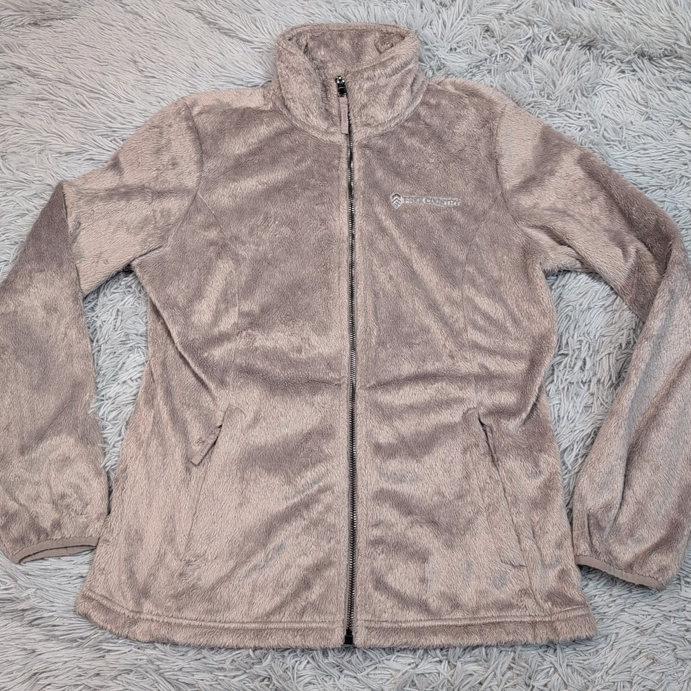 Free Country Jacket Womens S Gray Fleece Lightweight Zip Up Pockets Gorpcore